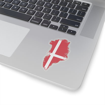 Flag map of Greenland Denmark (Denmark) STICKER Vinyl Kiss-Cut Decal