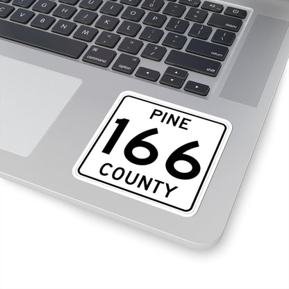 Pine County Route 166 MN (Minnesota) (Road Sign) STICKER Vinyl Kiss-Cut Decal