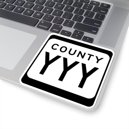 WIS County YYY (Wisconsin) (Road Sign) STICKER Vinyl Kiss-Cut Decal