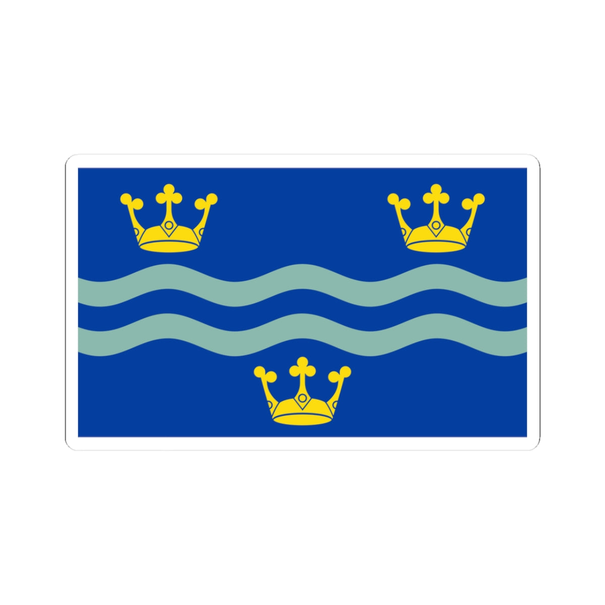 Cambridgeshire Flag (England) STICKER Vinyl Kiss-Cut Decal
