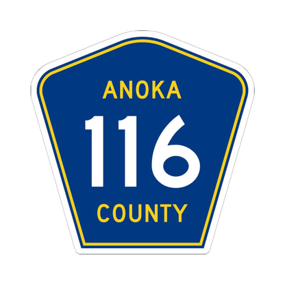 Anoka County 116 (Minnesota) (Road Sign) STICKER Vinyl Kiss-Cut Decal