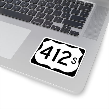 US 412S (Arkansas) (Road Sign) STICKER Vinyl Kiss-Cut Decal