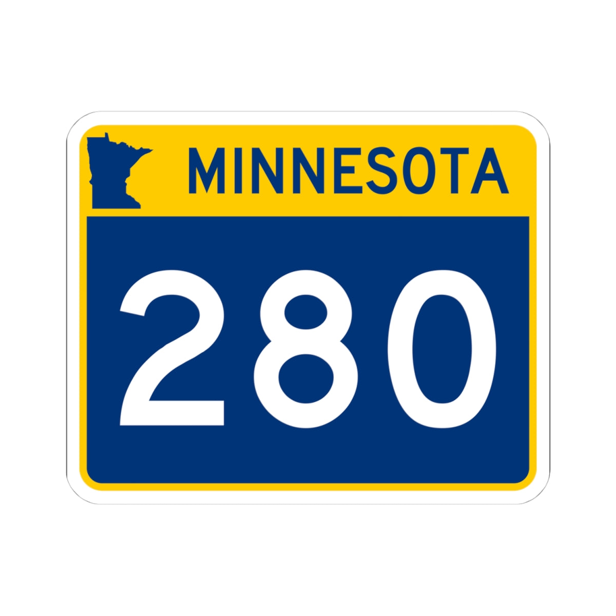 MN-280 wide (Minnesota) (Road Sign) STICKER Vinyl Kiss-Cut Decal