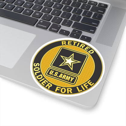 Retired Service Identification Badge (U.S. Army) STICKER Vinyl Kiss-Cut Decal