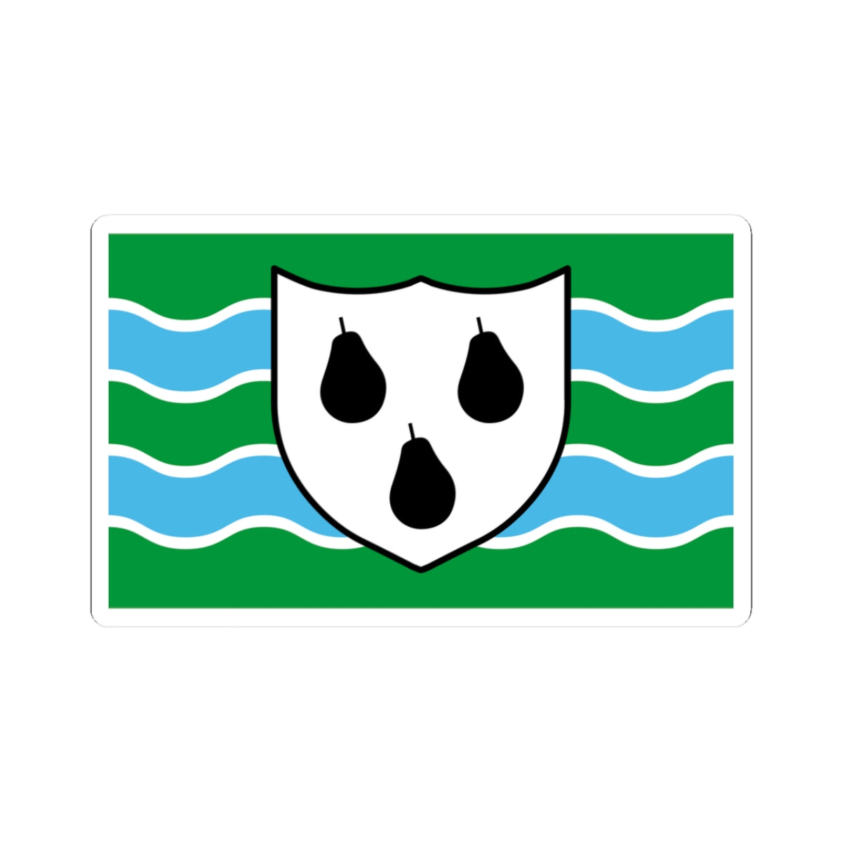Worcestershire flag (England) STICKER Vinyl Kiss-Cut Decal