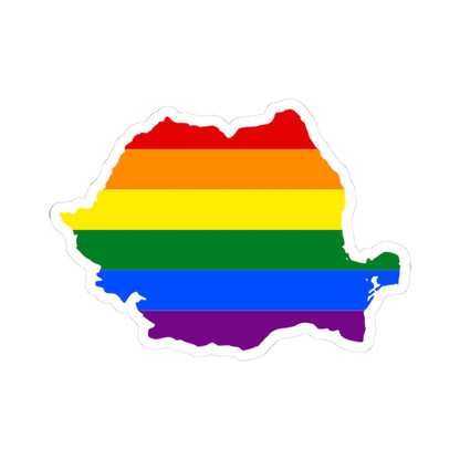 LGBT flag map of Romania (Oman) STICKER Vinyl Kiss-Cut Decal