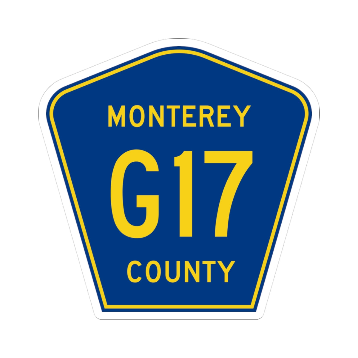 Monterey County G17 (California) (Road Sign) STICKER Vinyl Kiss-Cut Decal