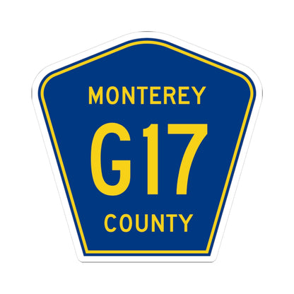 Monterey County G17 (California) (Road Sign) STICKER Vinyl Kiss-Cut Decal