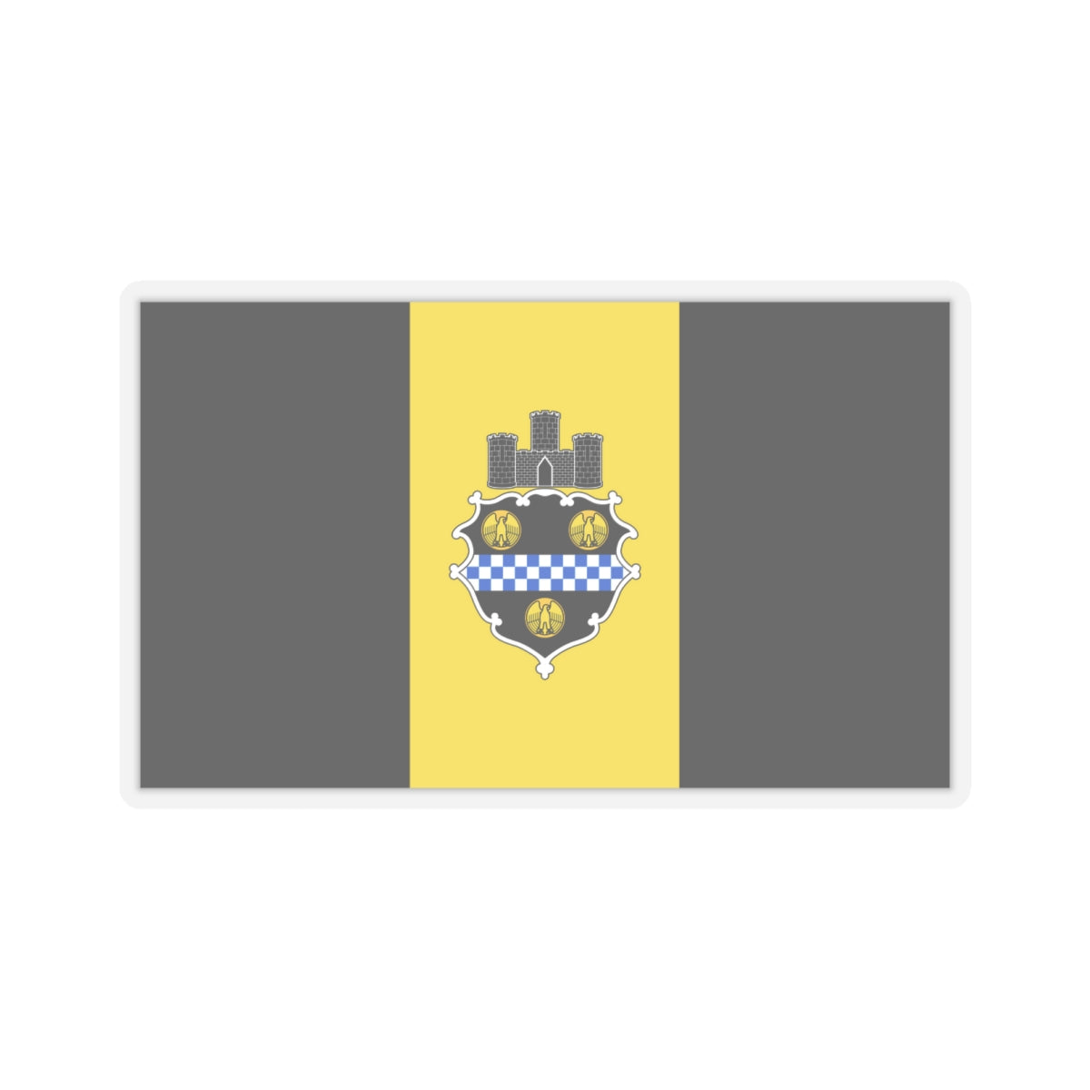 Flag of Pittsburgh, Pennsylvania - STICKER Vinyl Kiss-Cut Decal