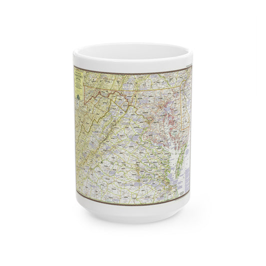 USA - Round About the Nation's Capital (1956) (Map) White Coffee Mug-15oz-The Sticker Space