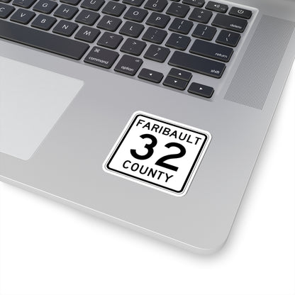 Faribault County Route 32 MN (Minnesota) (Road Sign) STICKER Vinyl Kiss-Cut Decal