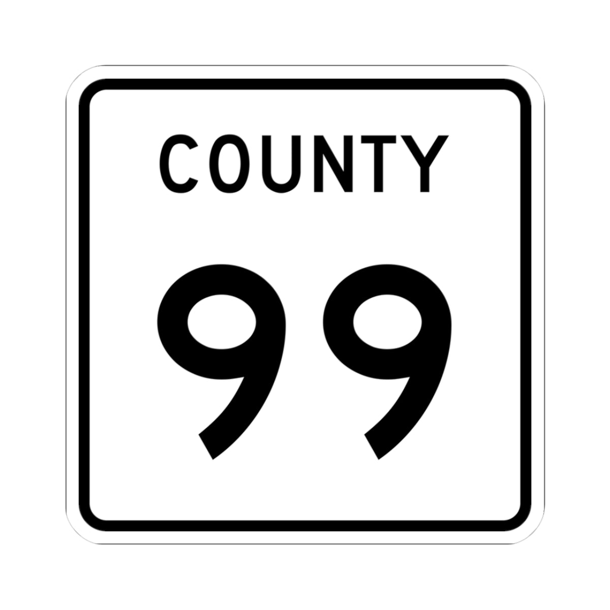 County 99 square (Minnesota) (Road Sign) STICKER Vinyl Kiss-Cut Decal