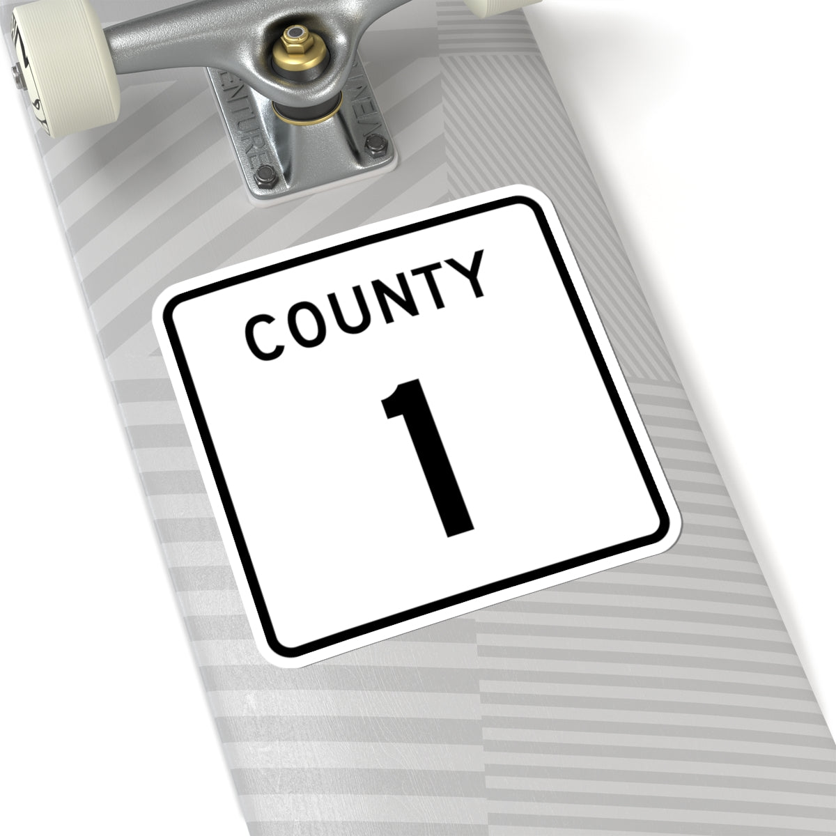 County 1 square (Minnesota) (Road Sign) STICKER Vinyl Kiss-Cut Decal