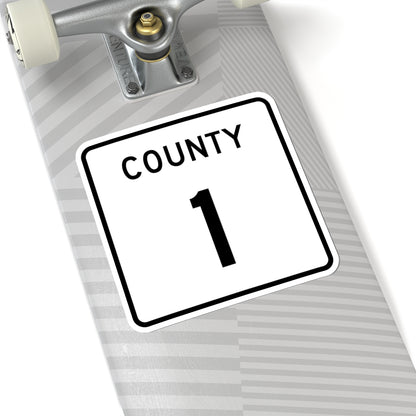 County 1 square (Minnesota) (Road Sign) STICKER Vinyl Kiss-Cut Decal