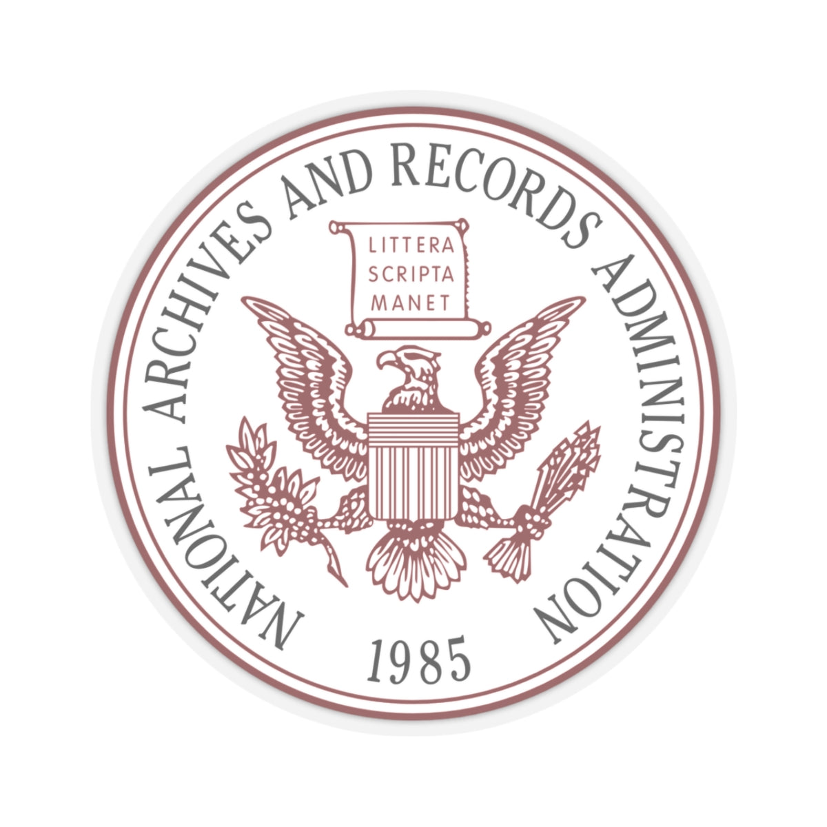 Seal of the United States National Archives and Records Administration - STICKER Vinyl Kiss-Cut Decal