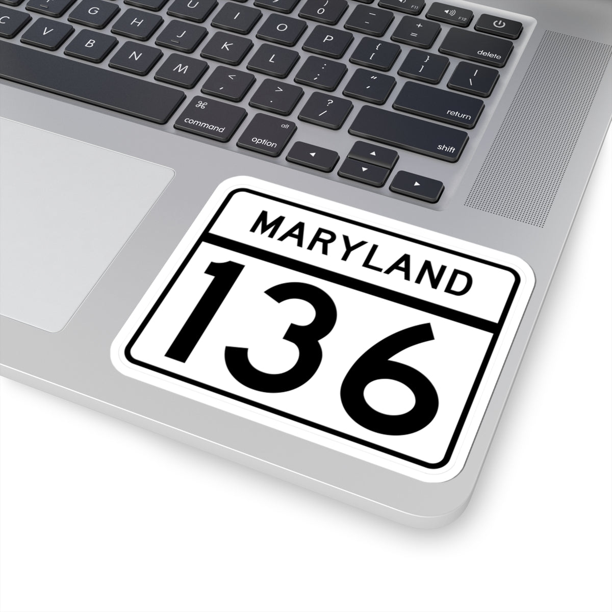 MD Route 136 (Maryland) (Road Sign) STICKER Vinyl Kiss-Cut Decal