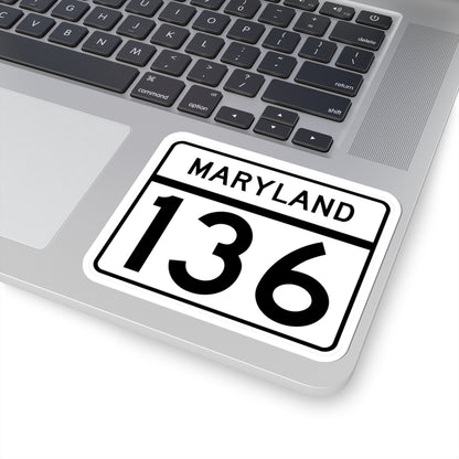 MD Route 136 (Maryland) (Road Sign) STICKER Vinyl Kiss-Cut Decal