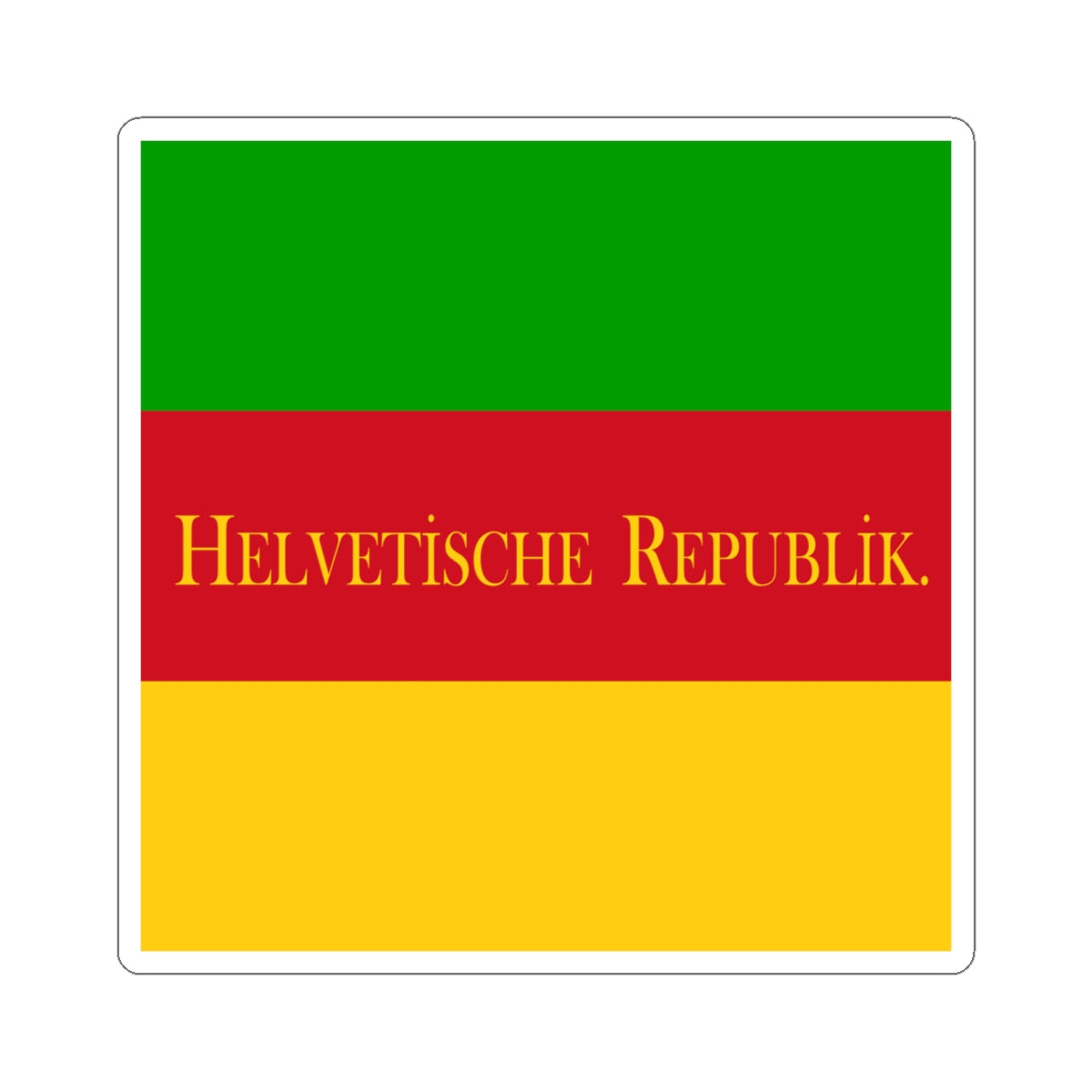 Flag of the Helvetic Republic German (Switzerland) STICKER Vinyl Kiss-Cut Decal