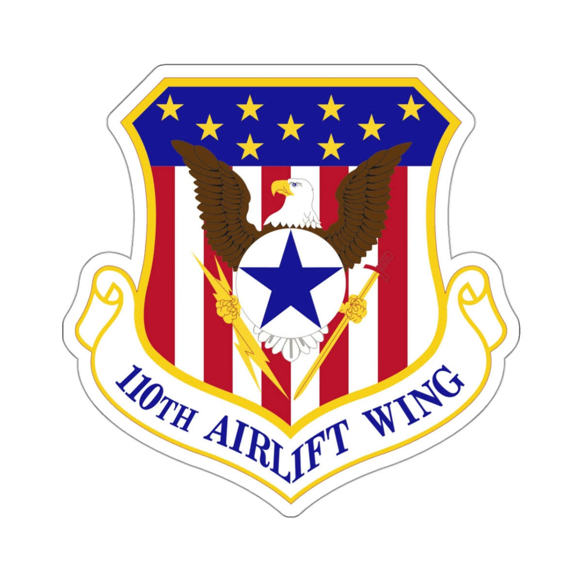 110th Airlift Wing (U.S. Air Force) STICKER Vinyl Kiss-Cut Decal-3 Inch-White-The Sticker Space