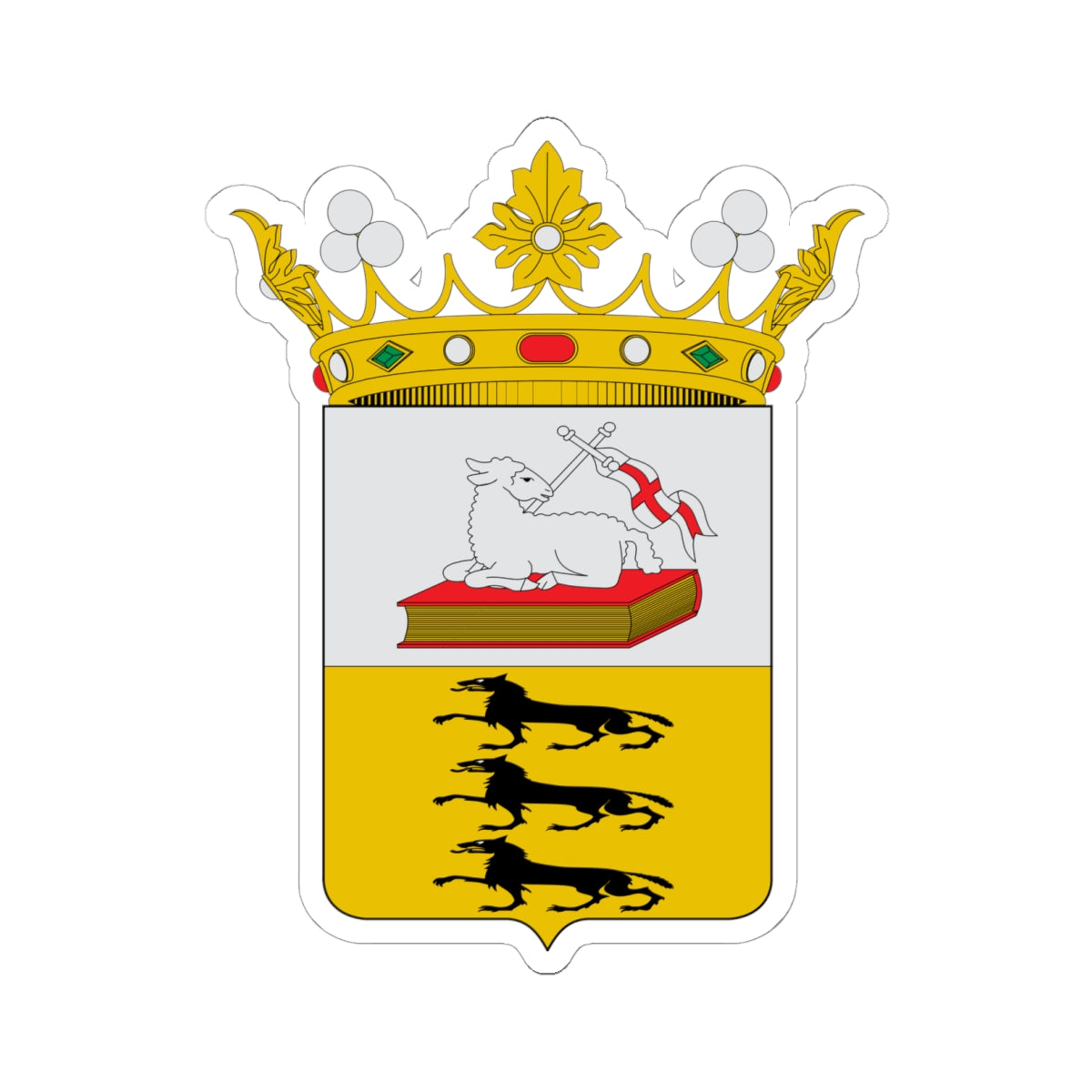 Escudo de Ariño (Spain) (Coat of Arms) STICKER Vinyl Kiss-Cut Decal