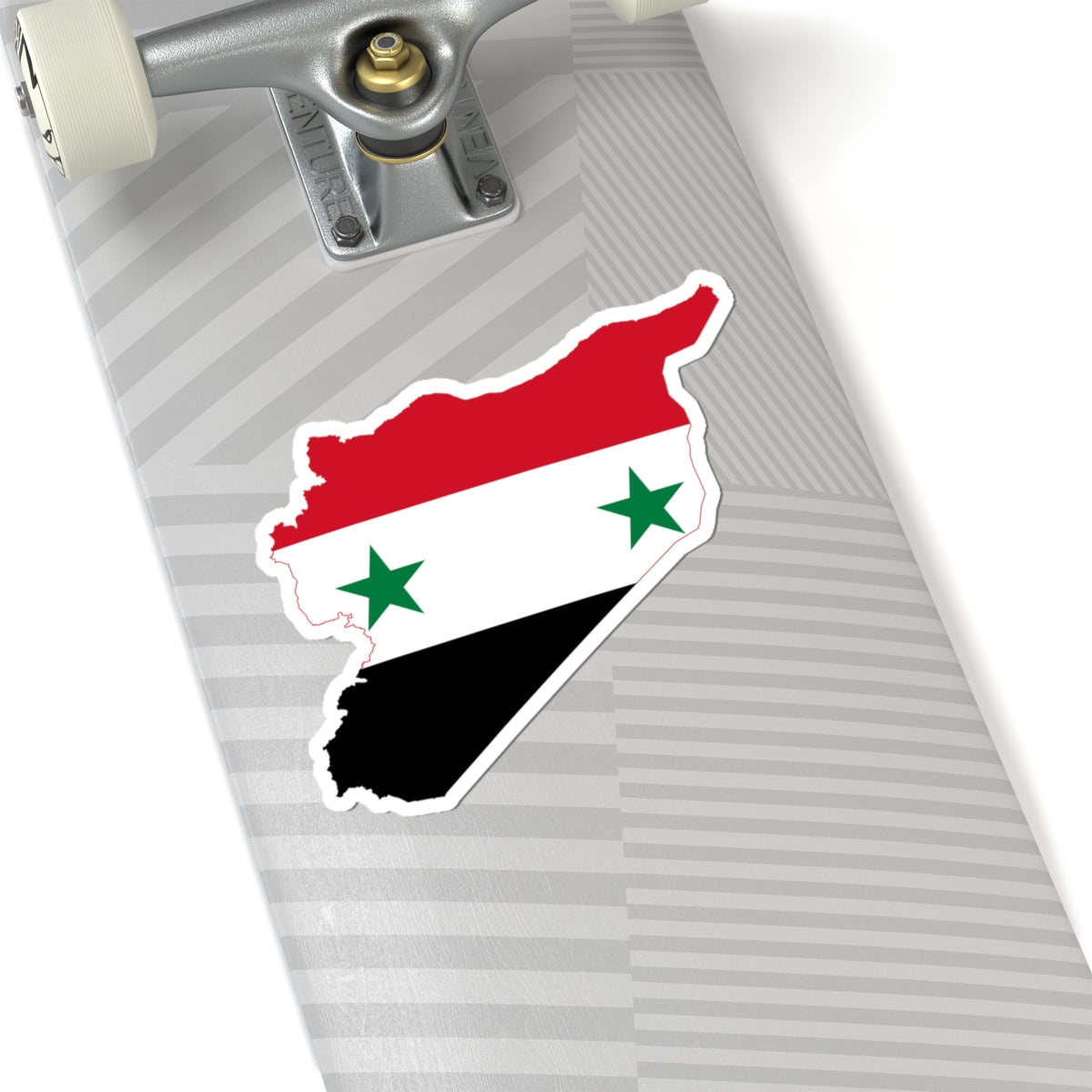 Flag map of Syria 1958-1961 19802024 (Syria) STICKER Vinyl Kiss-Cut Decal