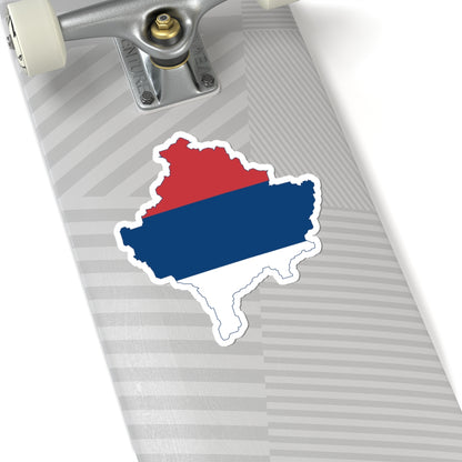 Flag map of Kosovo Serbian flag (Serbia) STICKER Vinyl Kiss-Cut Decal