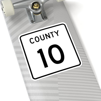 County 10 square (Minnesota) (Road Sign) STICKER Vinyl Kiss-Cut Decal