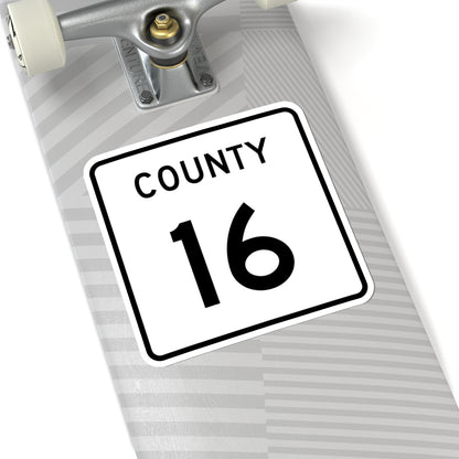 County 16 square (Minnesota) (Road Sign) STICKER Vinyl Kiss-Cut Decal