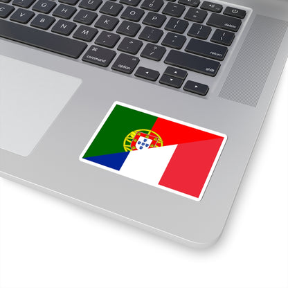Flag of Portugal and France (France) STICKER Vinyl Kiss-Cut Decal