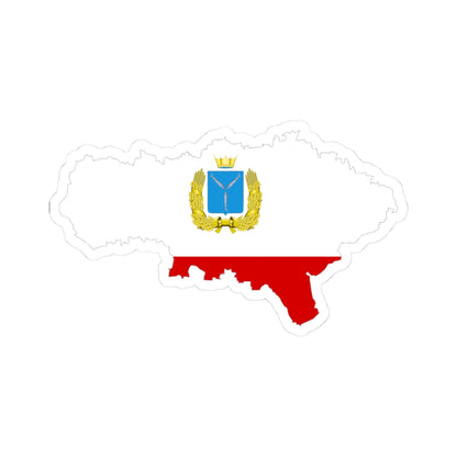 Flag map of Saratov (Russia) STICKER Vinyl Kiss-Cut Decal
