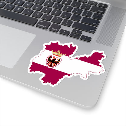 Flag map of the Province of Trento (Italy) STICKER Vinyl Kiss-Cut Decal