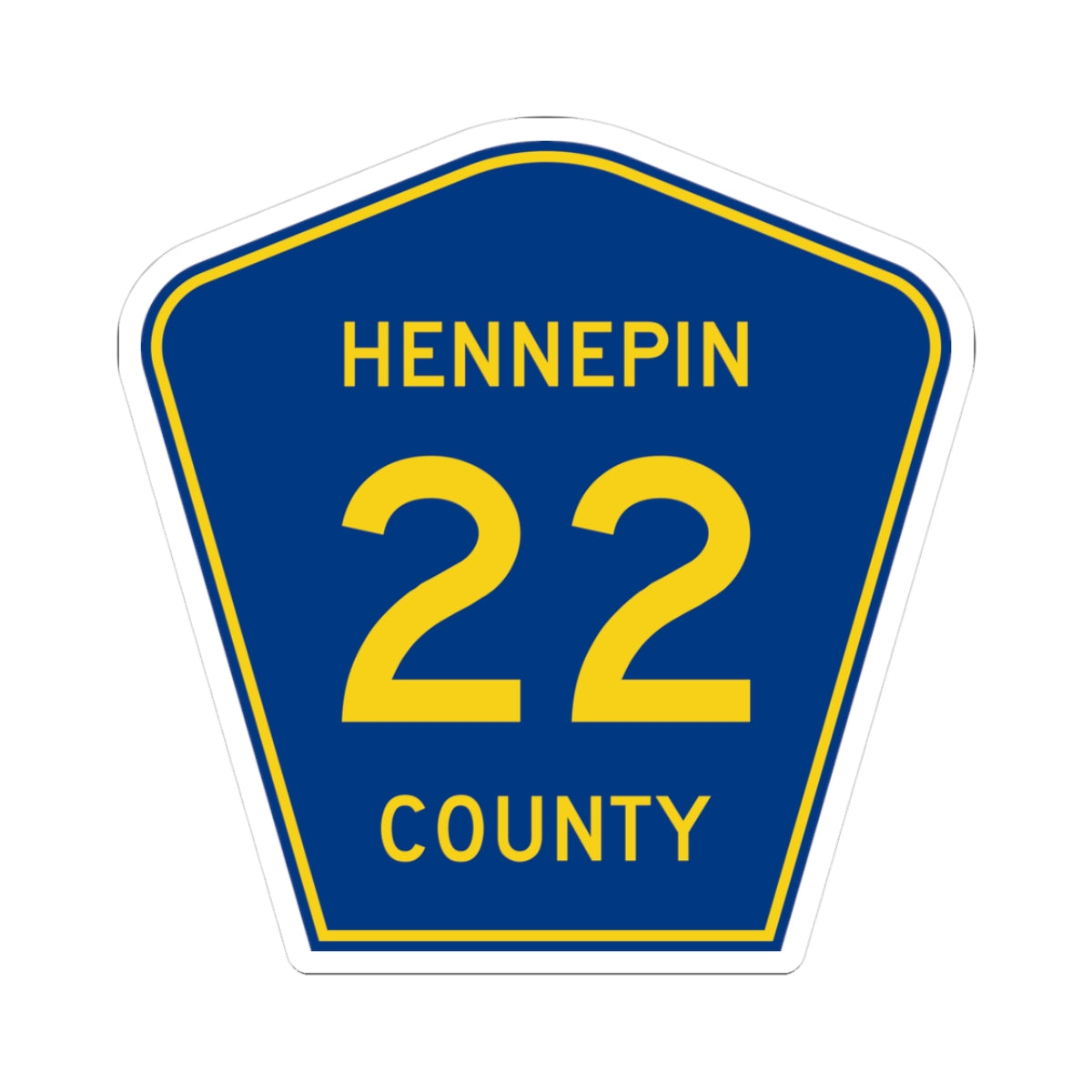 Hennepin County 22 (Minnesota) (Road Sign) STICKER Vinyl Kiss-Cut Decal