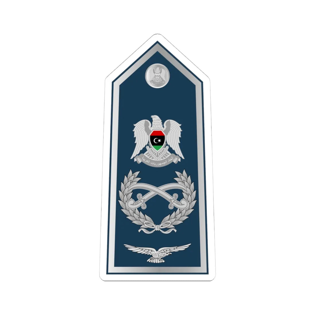 16.Libyan Air Force AM (Libya) (Military Rank) STICKER Vinyl Kiss-Cut Decal 4 Inch White - The Sticker Space