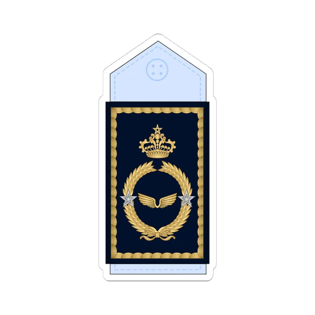 16.Moroccan Air Force BG (Morocco) (Military Rank) STICKER Vinyl Kiss-Cut Decal 4 Inch White - The Sticker Space