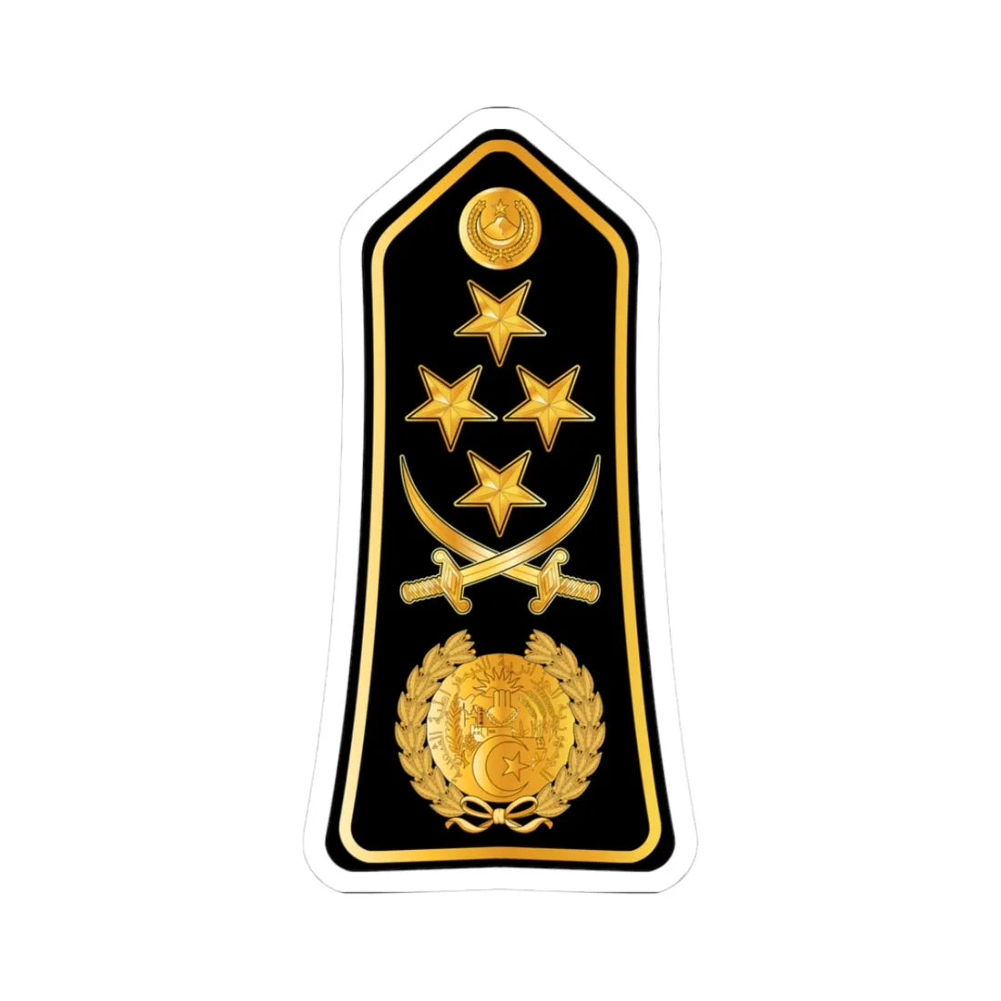 16.PNA GA (Algeria) (Military Rank) STICKER Vinyl Kiss-Cut Decal 3 Inch White - The Sticker Space