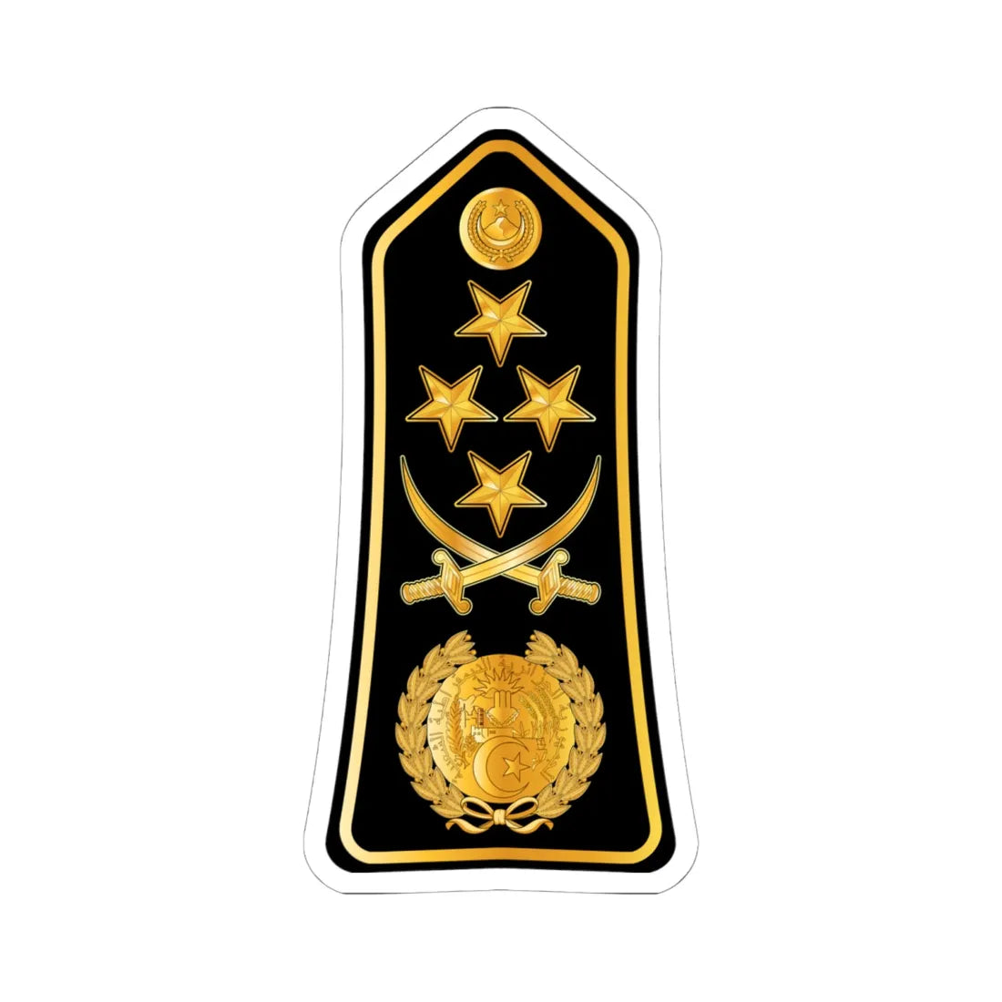 16.PNA GA (Algeria) (Military Rank) STICKER Vinyl Kiss-Cut Decal 6 Inch White - The Sticker Space