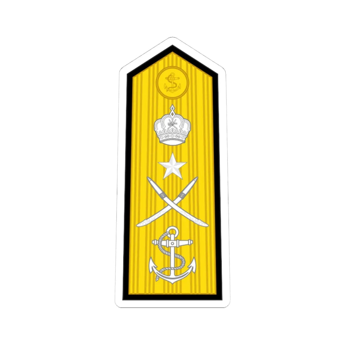 16.RNO VADM Sleeve (Oman) (Military Rank) STICKER Vinyl Kiss-Cut Decal 4 Inch White - The Sticker Space
