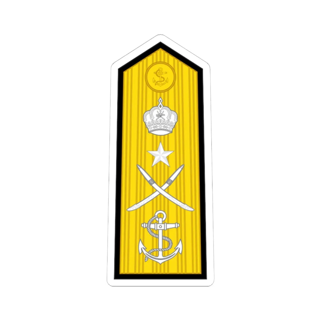 16.RNO VADM Sleeve (Oman) (Military Rank) STICKER Vinyl Kiss-Cut Decal 6 Inch White - The Sticker Space