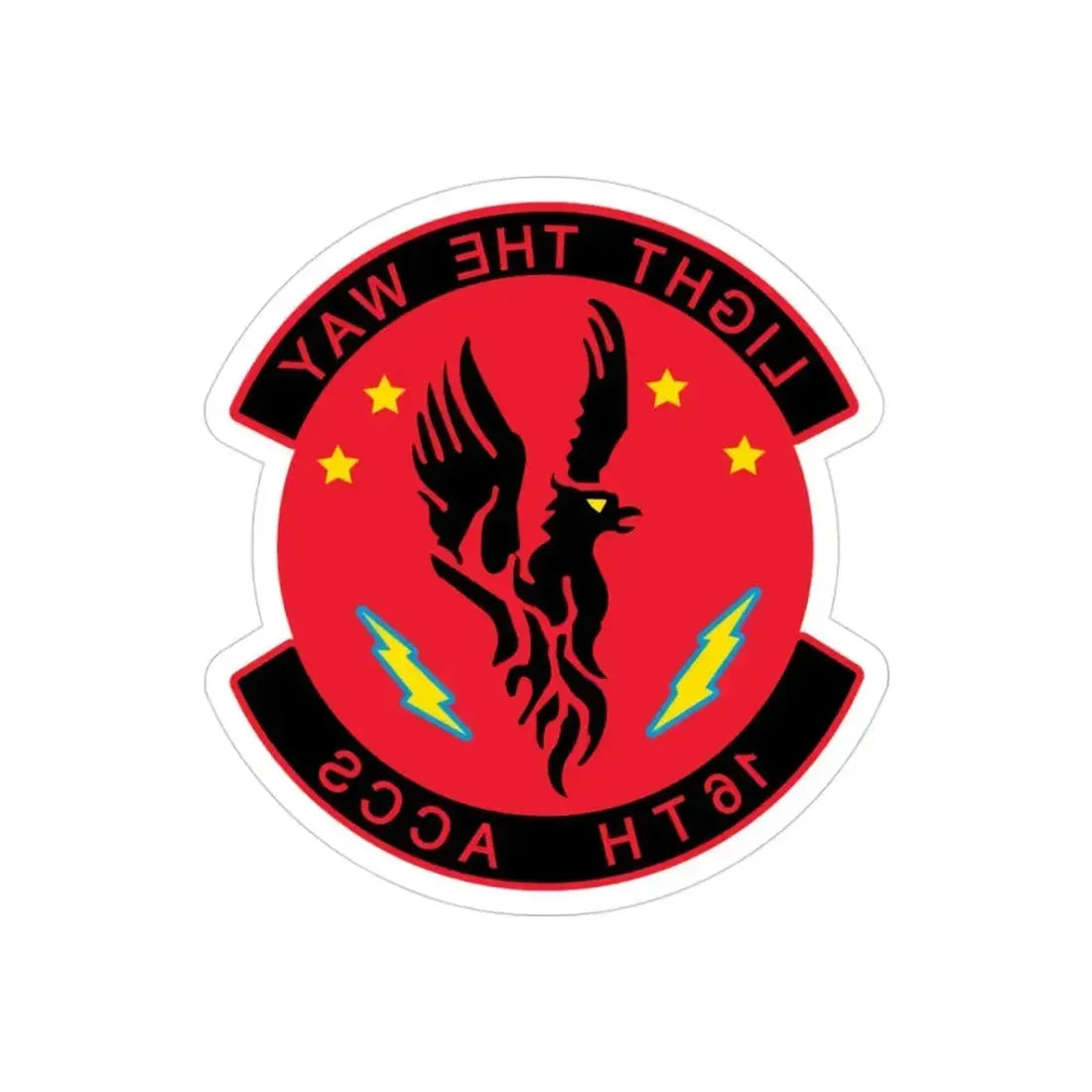 16TH ACCS (U.S. Air Force) REVERSE PRINT Transparent Die-Cut STICKER 3 Inch Die-Cut Transparent - The Sticker Space