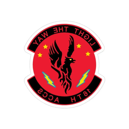 16TH ACCS (U.S. Air Force) REVERSE PRINT Transparent Die-Cut STICKER 3 Inch Die-Cut Transparent - The Sticker Space