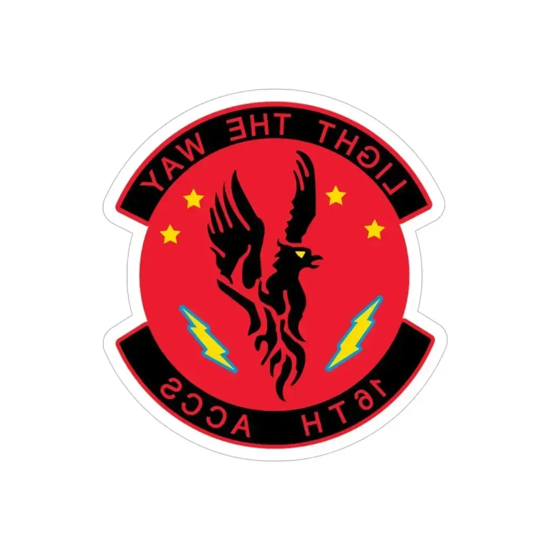 16TH ACCS (U.S. Air Force) REVERSE PRINT Transparent Die-Cut STICKER 4 Inch Die-Cut Transparent - The Sticker Space