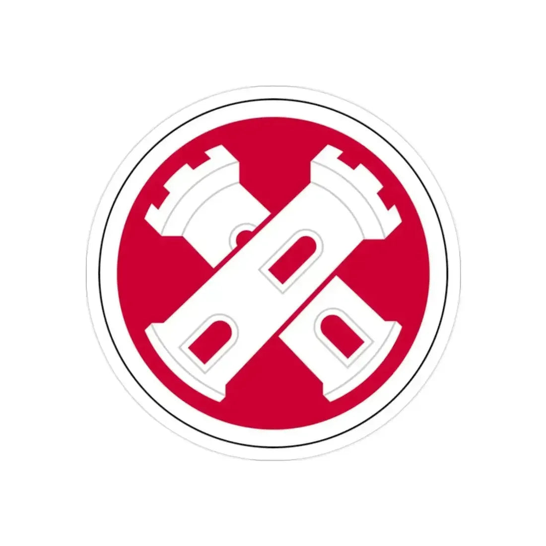 16th Engineer Brigade SSI (U.S. Army) REVERSE PRINT Transparent Die-Cut STICKER 2 Inch Die-Cut Transparent - The Sticker Space