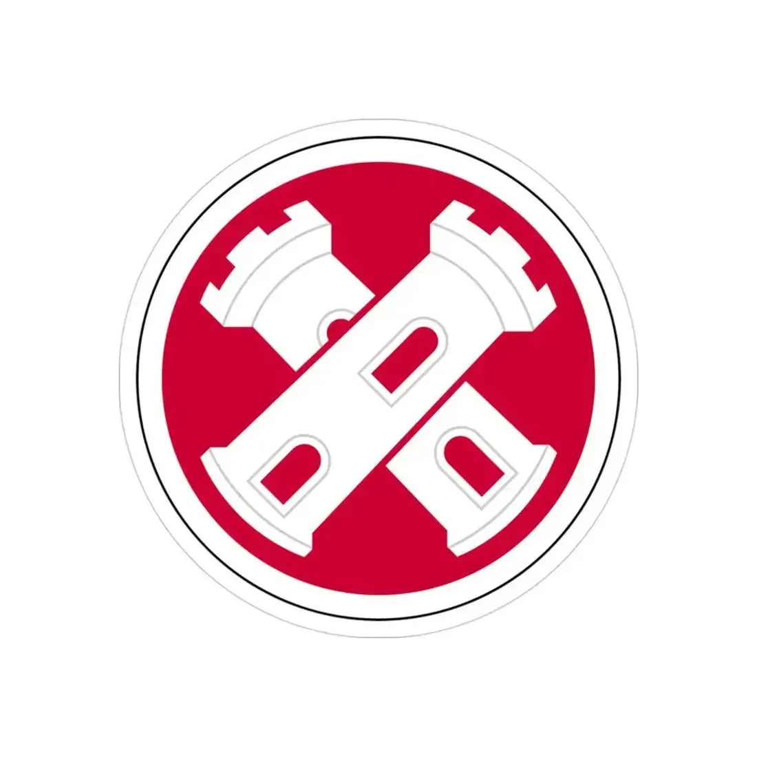 16th Engineer Brigade SSI (U.S. Army) REVERSE PRINT Transparent Die-Cut STICKER 3 Inch Die-Cut Transparent - The Sticker Space