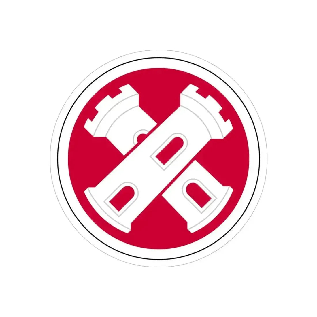 16th Engineer Brigade SSI (U.S. Army) REVERSE PRINT Transparent Die-Cut STICKER 4 Inch Die-Cut Transparent - The Sticker Space