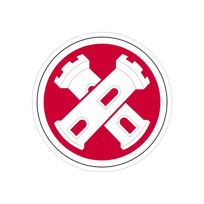 16th Engineer Brigade SSI (U.S. Army) REVERSE PRINT Transparent Die-Cut STICKER 4 Inch Die-Cut Transparent - The Sticker Space