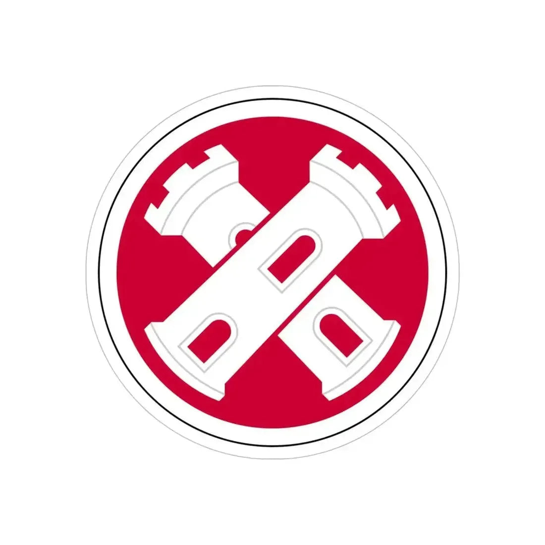 16th Engineer Brigade SSI (U.S. Army) REVERSE PRINT Transparent Die-Cut STICKER 6 Inch Die-Cut Transparent - The Sticker Space