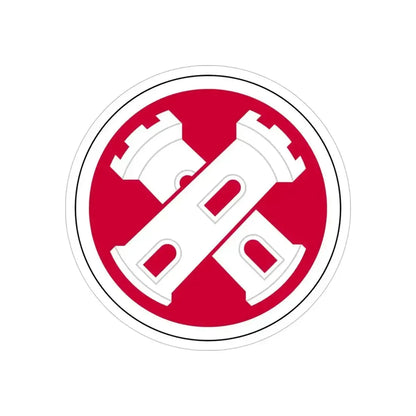 16th Engineer Brigade SSI (U.S. Army) REVERSE PRINT Transparent Die-Cut STICKER 6 Inch Die-Cut Transparent - The Sticker Space