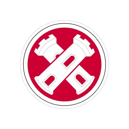 16th Engineer Brigade SSI (U.S. Army) REVERSE PRINT Transparent Die-Cut STICKER - The Sticker Space