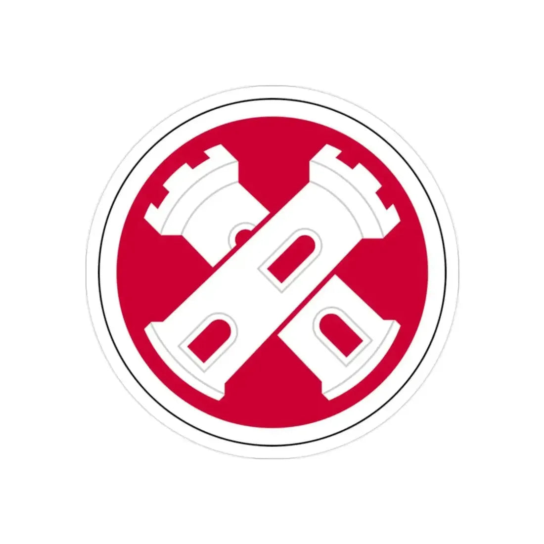 16th Engineer Brigade SSI (U.S. Army) REVERSE PRINT Transparent Die-Cut STICKER - The Sticker Space