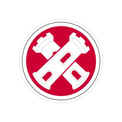 16th Engineer Brigade SSI (U.S. Army) REVERSE PRINT Transparent Die-Cut STICKER - The Sticker Space